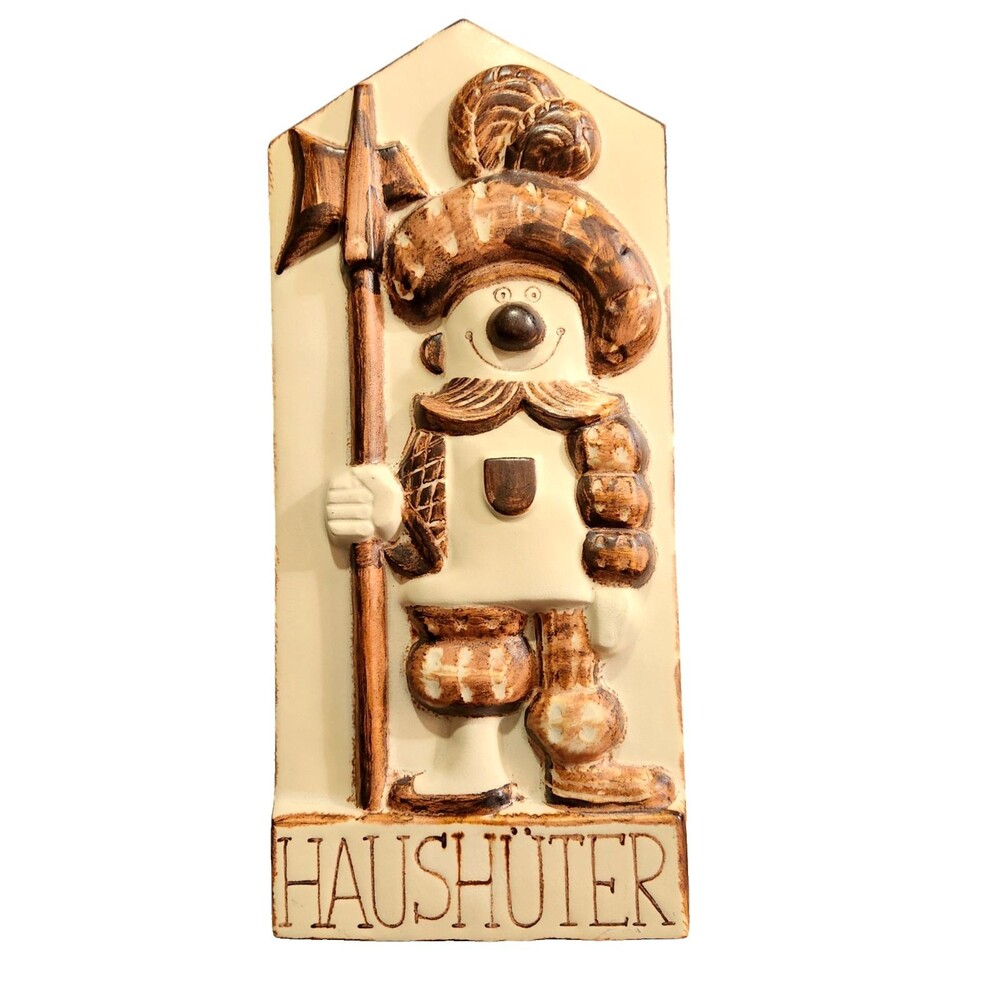 Vintage Goebel Ceramic Wall Plaque HAUSHUTER House Guardian Made in W. Germany